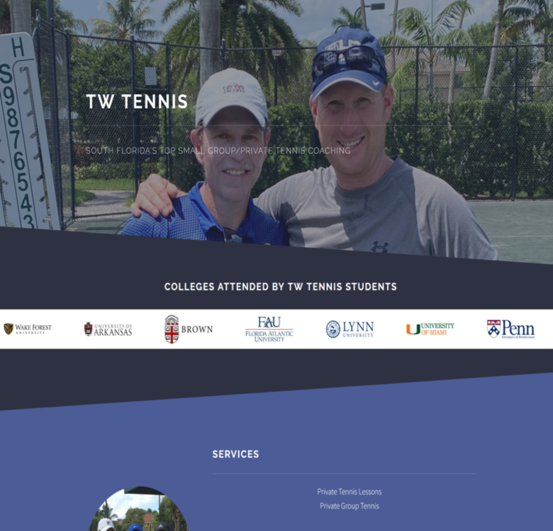 Tennis coach website